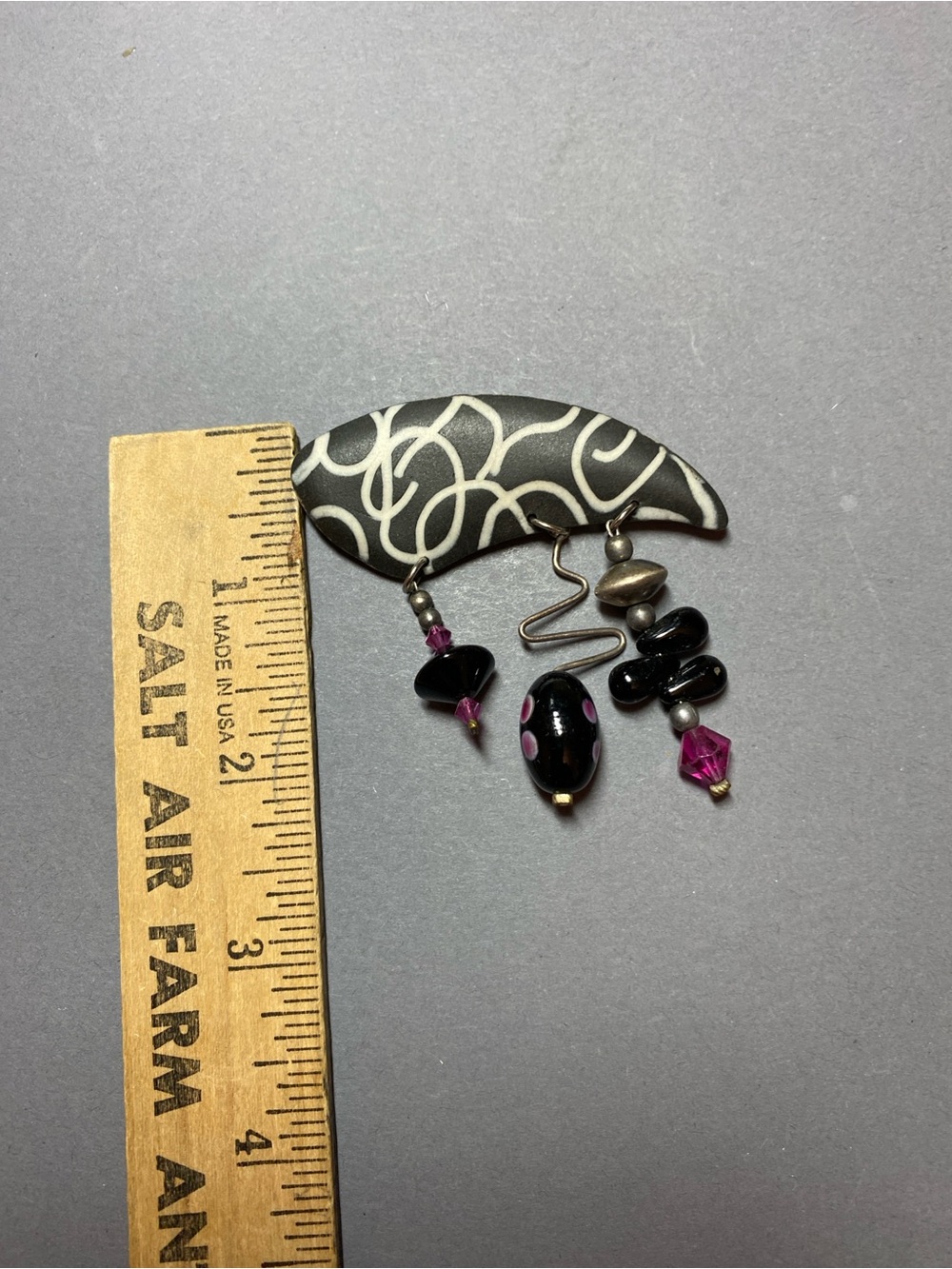 Vintage 90s artisan brooch pin - Picture 3 of 5